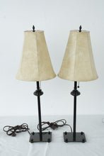 Load image into Gallery viewer, Black Metal Table Lamps Set of 2 Pull Chain Bedroom Living Room Lamps