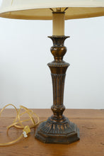 Load image into Gallery viewer, Pair Traditional Bronze Finish Table Lamps 26 Inch Fluted Column Lamps