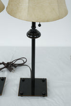 Load image into Gallery viewer, Black Metal Table Lamps Set of 2 Pull Chain Bedroom Living Room Lamps
