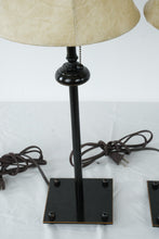 Load image into Gallery viewer, Black Metal Table Lamps Set of 2 Pull Chain Bedroom Living Room Lamps