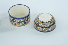 Load image into Gallery viewer, Pair of Lidded Moroccan Jars – Fes Naji (Handpainted Ceramic, Set of 2)
