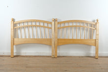 Load image into Gallery viewer, Pair of Maple Arched Twin Headboards – Solid Wood Slat Design