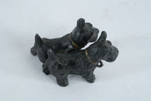 Load image into Gallery viewer, Vintage Cast Iron Scottish Terrier Double Dog Figurine Black Scottie Pair