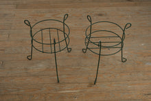 Load image into Gallery viewer, Set of Green Metal Plant Stands – Round Garden Display Holders (12" Diameter x 15.5" Tall)
