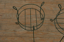 Load image into Gallery viewer, Set of Green Metal Plant Stands – Round Garden Display Holders (12" Diameter x 15.5" Tall)