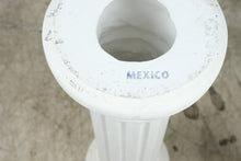 Load image into Gallery viewer, Pair Vintage Mexico Neoclassical White Plaster Fluted Column Pedestals 28 Inch