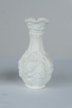Load image into Gallery viewer, Vintage Imperial Loganberry White Satin Milk Glass Vases Pair 10 Inch