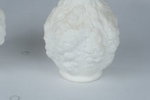 Load image into Gallery viewer, Vintage Imperial Loganberry White Satin Milk Glass Vases Pair 10 Inch