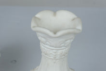Load image into Gallery viewer, Vintage Imperial Loganberry White Satin Milk Glass Vases Pair 10 Inch
