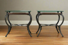 Load image into Gallery viewer, Pair of Monterey Glass and Metal Side Tables