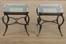Load image into Gallery viewer, Pair of Monterey Glass and Metal Side Tables