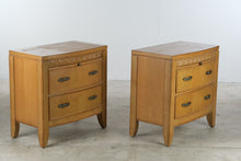 Load image into Gallery viewer, Pair of Traditional Oak Nightstands with Pull Out Tables
