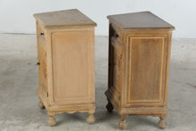 Load image into Gallery viewer, Pair of Oak Nightstands with Marquetry Doors and Single Drawer