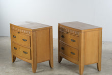 Load image into Gallery viewer, Pair of Traditional Oak Nightstands with Pull Out Tables
