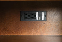 Load image into Gallery viewer, Pair of Rustic Wood End Tables / Nightstands with USB Charging and Cabinet Storage