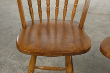 Load image into Gallery viewer, Pair of Solid Oak Windsor Counter Height Bar Stools with Spindle Backs