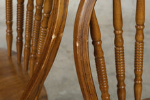 Load image into Gallery viewer, Pair of Solid Oak Windsor Counter Height Bar Stools with Spindle Backs