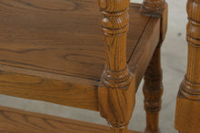 Load image into Gallery viewer, Pair of Solid Oak Open Bookcases with Turned Spindle Posts