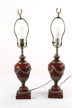 Load image into Gallery viewer, Pair of Ornate Ribbon Adorned Lamps