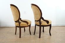 Load image into Gallery viewer, Pair of Victorian Style Tufted Parlor Chairs with Velvet Velour Upholstery
