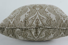 Load image into Gallery viewer, Pair Decorative Throw Pillows Beige Damask Pattern 2 Sizes Set