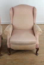 Load image into Gallery viewer, Pair of Pale Pink Reclining Wingback Chairs