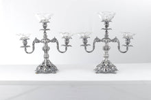 Load image into Gallery viewer, Pair of Reed and Barton Renaissance Silver Candelabras with Glass Holders