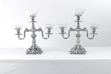 Load image into Gallery viewer, Pair of Reed and Barton Renaissance Silver Candelabras with Glass Holders