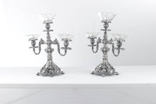 Load image into Gallery viewer, Pair of Reed and Barton Renaissance Silver Candelabras with Glass Holders