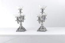 Load image into Gallery viewer, Pair of Reed and Barton Renaissance Silver Candelabras with Glass Holders