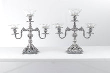 Load image into Gallery viewer, Pair of Reed and Barton Renaissance Silver Candelabras with Glass Holders