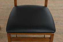 Load image into Gallery viewer, Set of 2 Stakmore Fruitwood Folding Dining Chairs Black Vinyl Seats