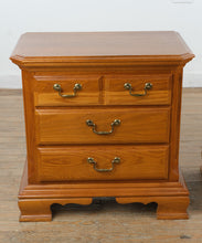 Load image into Gallery viewer, Pair Sumter Furniture Solid Oak Nightstands 3 Drawer Traditional