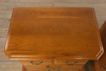 Load image into Gallery viewer, Pair Sumter Furniture Solid Oak Nightstands 3 Drawer Traditional