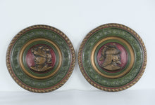Load image into Gallery viewer, Pair of Large Plaster Wall Medallions Renaissance Armored Knight Portraits 18 Inch