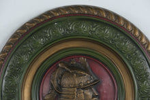 Load image into Gallery viewer, Pair of Large Plaster Wall Medallions Renaissance Armored Knight Portraits 18 Inch