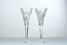 Load image into Gallery viewer, Waterford Millennium Happiness Crystal Champagne Flutes Pair 9 5 Inch Ireland