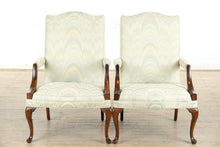 Load image into Gallery viewer, Pair of Elegant Armchairs with Radiant Neopolitan Wave Upholstery – One-of-a-Kind