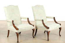 Load image into Gallery viewer, Pair of Elegant Armchairs with Radiant Neopolitan Wave Upholstery – One-of-a-Kind