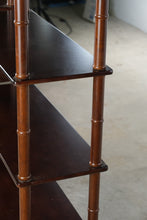 Load image into Gallery viewer, Pair of Regency Style Mahogany Open Bookcases with Brass Accents