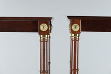 Load image into Gallery viewer, Pair of Regency Style Mahogany Open Bookcases with Brass Accents