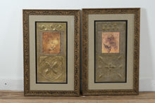Load image into Gallery viewer, Framed Renaissance-Style Portrait Panels After Leonardo da Vinci – Ornate Gilt Frames, Set of Two
