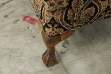 Load image into Gallery viewer, Pair of Traditional Wingback Chairs with Damask Upholstery and Claw Feet