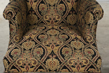 Load image into Gallery viewer, Pair of Traditional Wingback Chairs with Damask Upholstery and Claw Feet