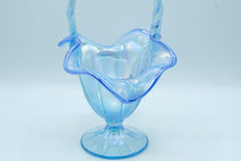 Load image into Gallery viewer, Fenton Paneled Basket in Misty Blue - Museum Collection