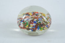 Load image into Gallery viewer, Colorful Millefiori Art Glass Paperweight Scrambled Cane Design 3 Inch