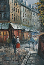 Load image into Gallery viewer, Parisian Street Scene with Montmartre Charm – Original Oil on Canvas, Signed