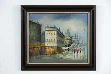 Load image into Gallery viewer, Parisian Street Scene – Original Oil on Canvas by Sanford – 30.5" x 26.5"