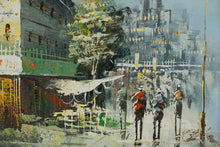 Load image into Gallery viewer, Parisian Street Scene – Original Oil on Canvas by Sanford – 30.5" x 26.5"