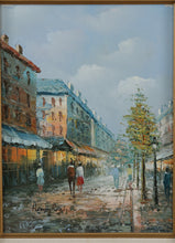 Load image into Gallery viewer, Henry Rogers Original Oil on Canvas – Parisian Street Scene, Signed (16.5" x 20.5")